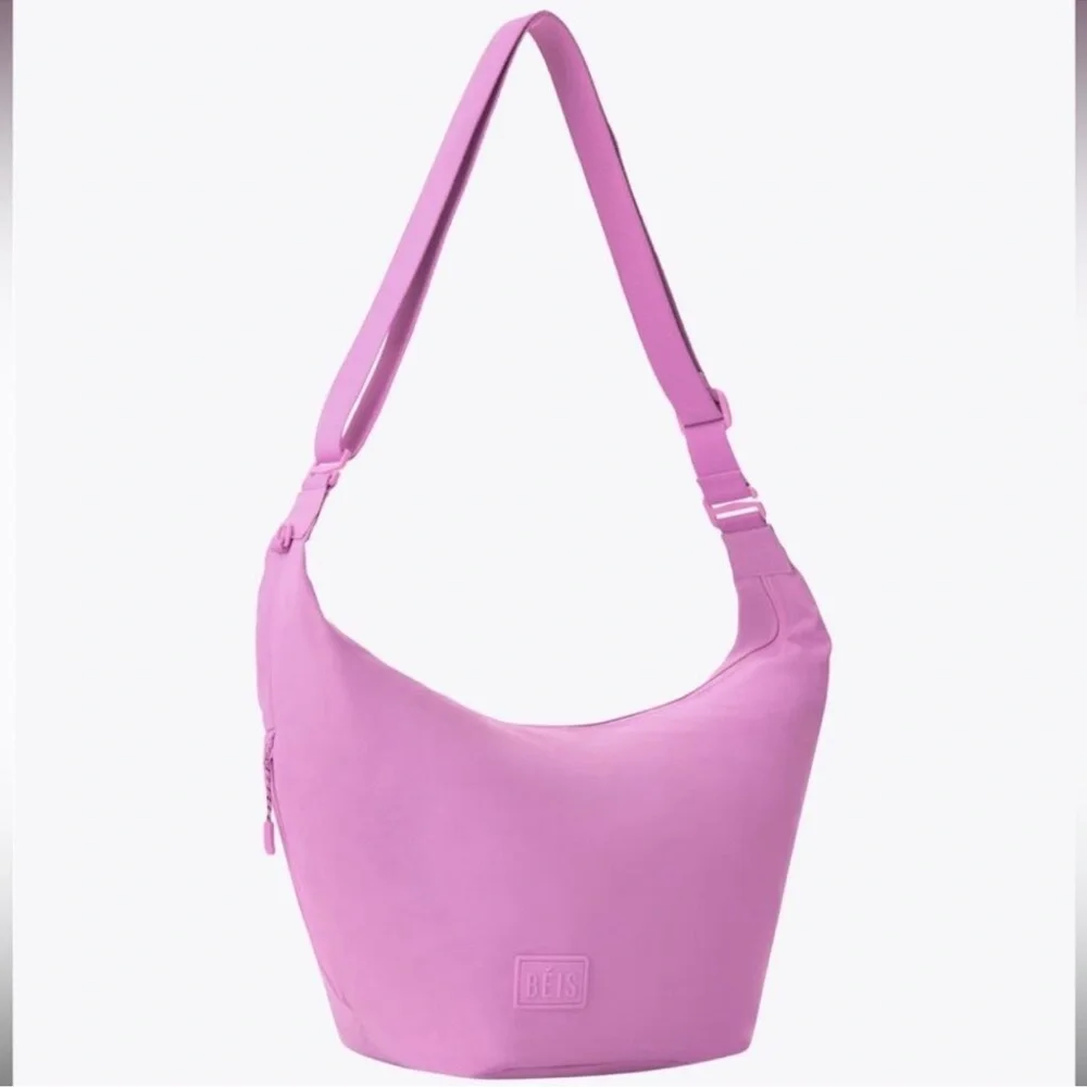 BÉIS The Crescent Catchall in Berry pink purple Pink Shoulder Bag dual wear NWT - Picture 2 of 4
